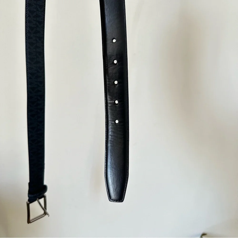 Michael Kors MK Logo Leather Belt Size 34”